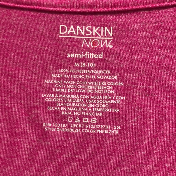 Very gently worn Danskin Now Top. Fushia pink. Semi fitted. Medium. 100% poly - Picture 2 of 9
